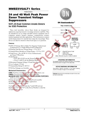 MMBZ20VALT1G datasheet  